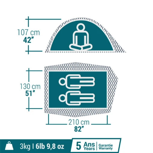 Quechua 2 Man Blackout Tent MH100 - Image 2