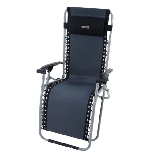 Regatta Great Outdoors Reclining Colico Lounging Chair (Black/Seal Grey)