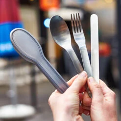 Black+Blum Stainless Steel Cutlery Set With Case Grey -Outdoor Camping Store kb97f72b127caa636ff9f5e69395b27b9