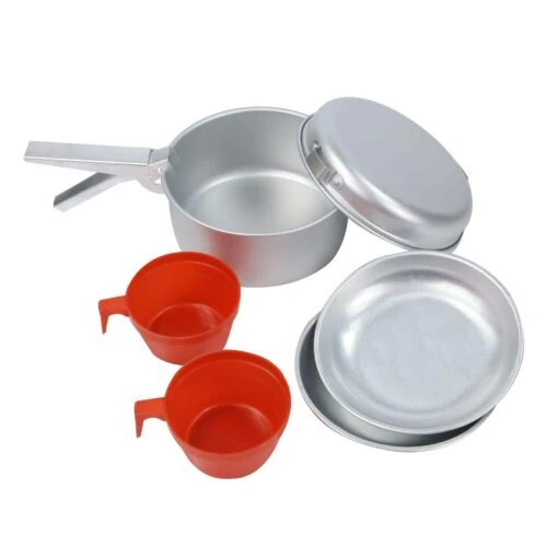 Regatta 2 Person Aluminium Cook Set (Silver/Red)